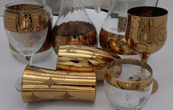 Reflexão da cor do ouro da máquina 2-Sides do chapeamento de ouro dos produtos vidreiros, adesão forte TiN Gold Coating