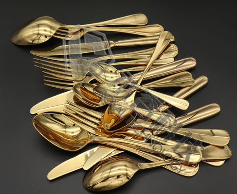 Colher e garfos de aço inoxidável com revestimento de ouro MF Magnetron Sputtering Máquina de revestimento