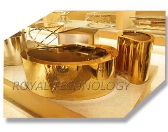 Máquina de aço inoxidável do chapeamento do arco da mobília, cadeiras do metal e equipamento do revestimento do ouro PVD das tabelas