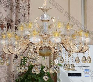 Lustre de vidro iluminação pingente banhado a ouro luzes de vidro de alta reflexão PVD revestidor