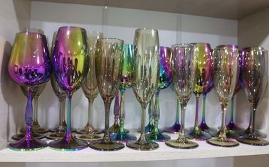 Chapeamento do vácuo do cristal, cinzeiro de vidro, revestimentos de vidro da cor do arco-íris do shisha PVD