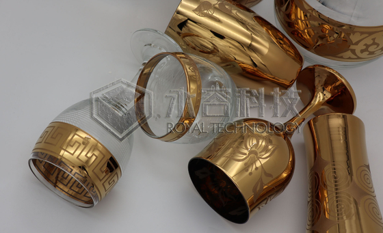 Revestimentos do ouro dos produtos vidreiros PVD, 2 chapeamentos de ouro dos lados PVD nos produtos de vidro